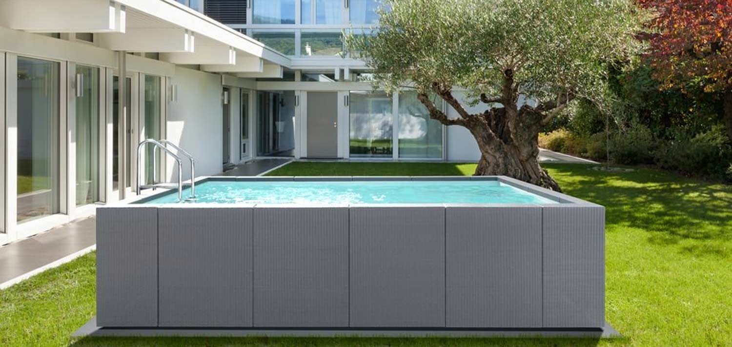 Pools Schwimmbecken Luxus Aufstellpool mit Verkleidung